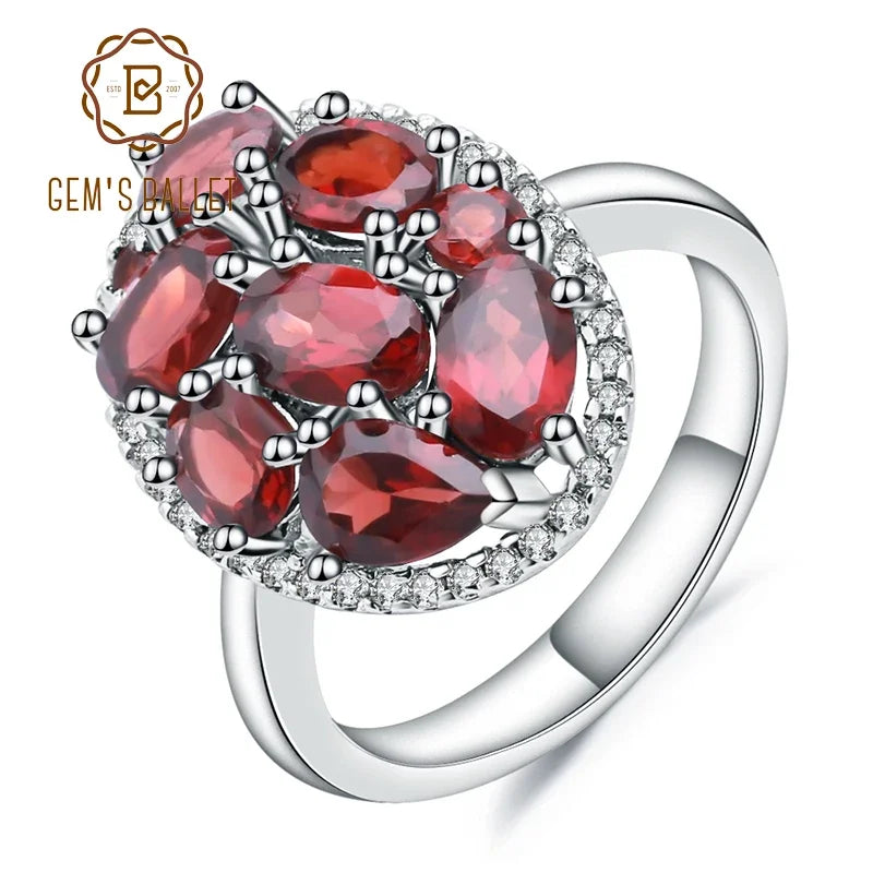 Gem's Ballet Natural Sky Blue Topaz Rings Genuine 100% 925 Sterling Silver Vintage Fashion Jewelry For Women Wedding Engagement
