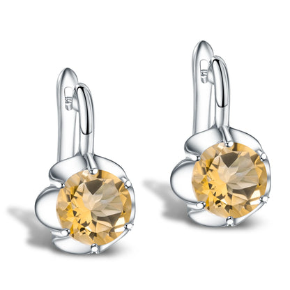 GEM'S BALLET Pure 925 Sterling Silver Fine Jewelry Oval 5.47Ct Natural Green Amethyst Birthstone Stud Earrings For Women