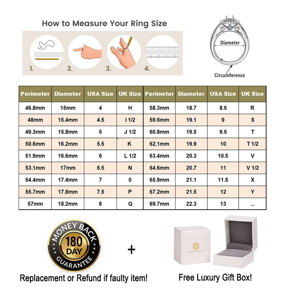 Newshe 2 Pcs 925 Sterling Silver Wedding Rings for Women Double Halo AAAAA Cubic Zircons Engagement Ring Bridal Set Jewelry