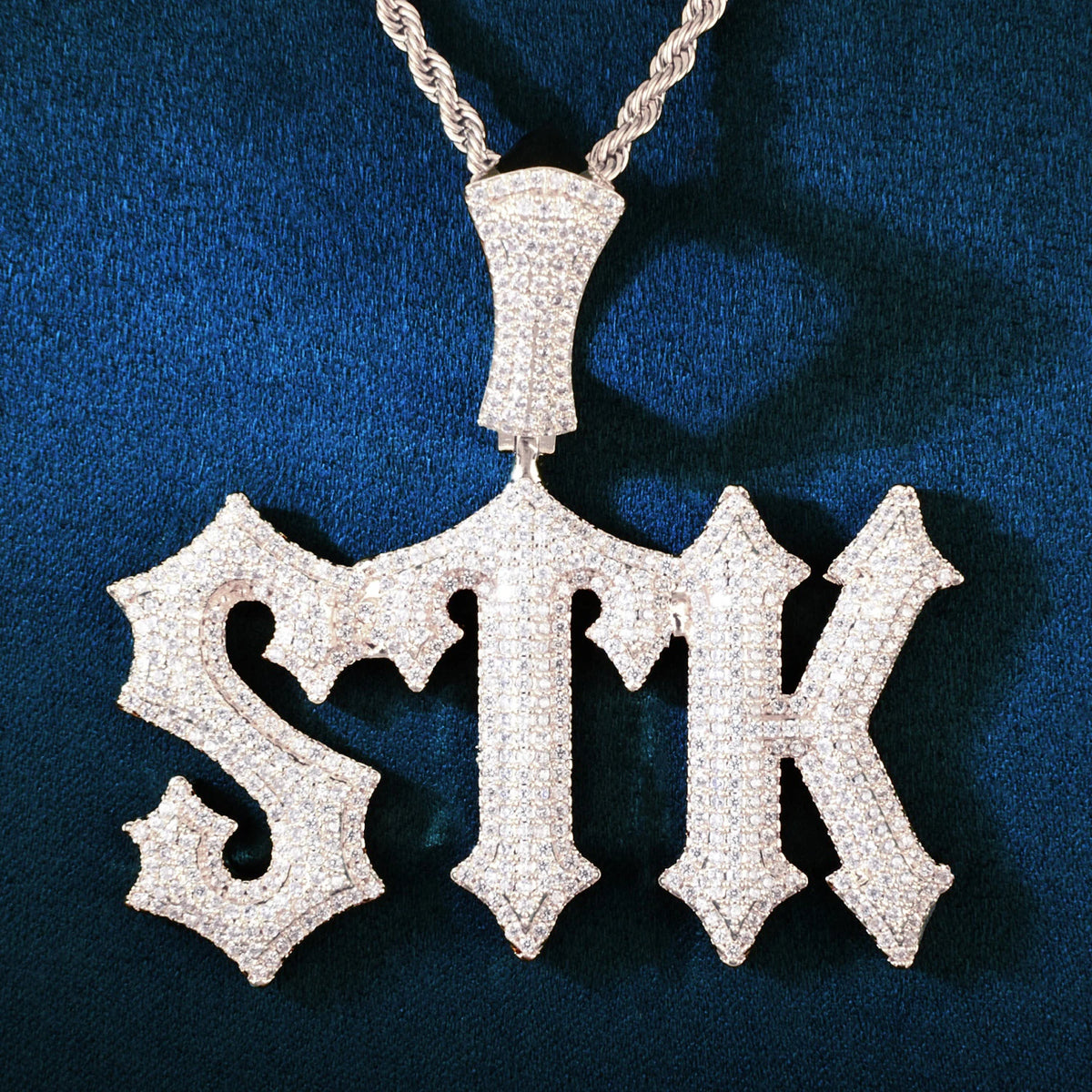 CUC Custom Name Brush Script Letter Pendant Chain Women Men HipHop Necklace Iced Out Zircon Customized Rock Rapper Jewelry