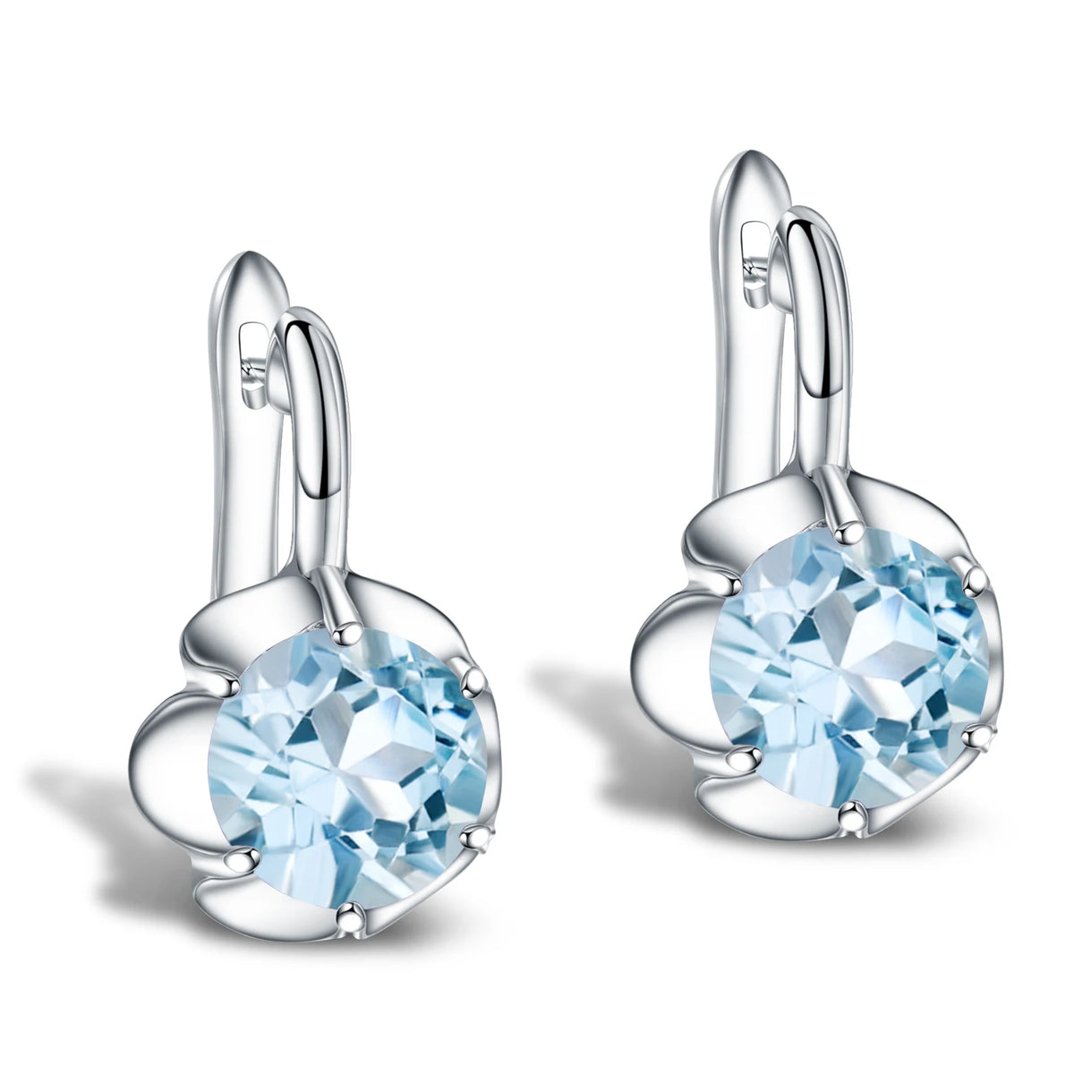 GEM'S BALLET Pure 925 Sterling Silver Fine Jewelry Oval 5.47Ct Natural Green Amethyst Birthstone Stud Earrings For Women