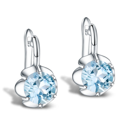 GEM'S BALLET Pure 925 Sterling Silver Fine Jewelry Oval 5.47Ct Natural Green Amethyst Birthstone Stud Earrings For Women